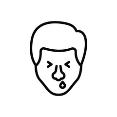 Black line icon for runny nose