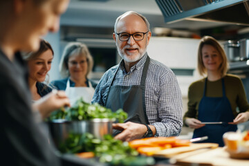 People learn to cook in cooking classes