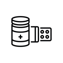 Black line icon for antihistamine