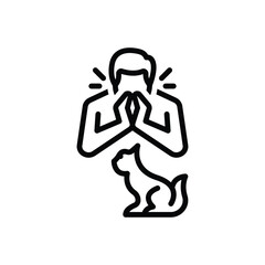 Black line icon for asthma