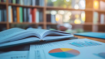 Close up View of Economic Policy Books and Digitally Annotated Documents Concept of Modern Policy