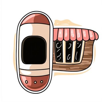 recommend clip art: Cartoon Shop Front Illustration