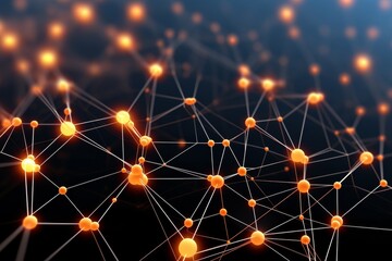 Fototapeta premium Abstract Network Connection with Glowing Nodes