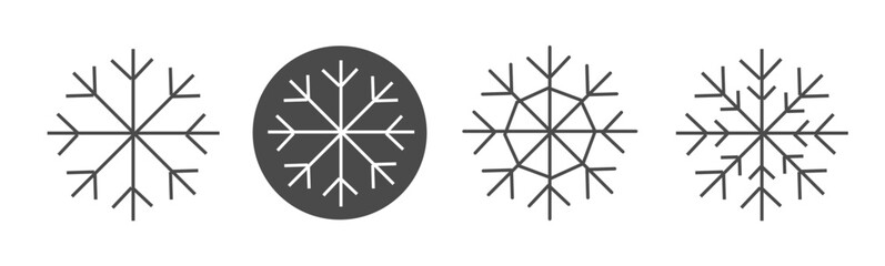 Snow flake icon vector, snowflake symbol pictogram set geometric simple graphic illustration silhouette image clip art
