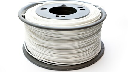 Plastic filament material PLA and ABS for printing on a 3D printer in color. AI generated.