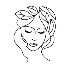 Elegant woman applying makeup surrounded by floral design. Illustration