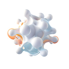 Obraz premium White Organic metaball shape 3d illustration isolated on transparent background