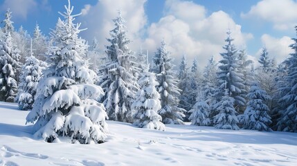 Fototapeta premium Winter forest wallpaper