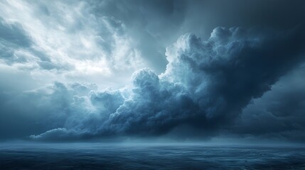 Obraz premium Dramatic Thunderclouds Looming Over a Vast Plain Stormy Weather Signaling Impending Tension