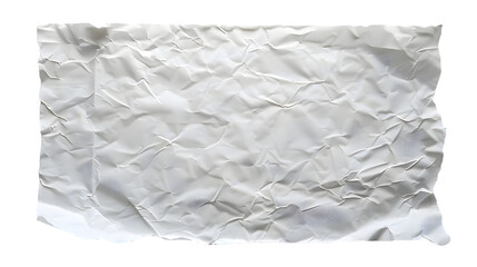Obraz premium White crumpled large piece of blank paper isolated on transparent background