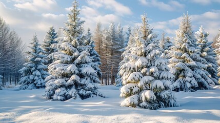 Fototapeta premium Winter forest wallpaper