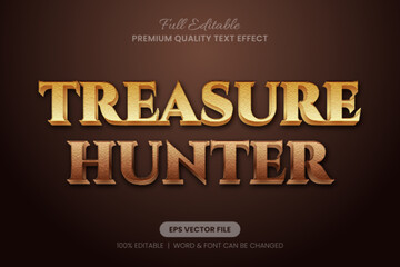 Treasure Hunter Editable Text Effect, Font Graphic Style suitable for title adventure game theme