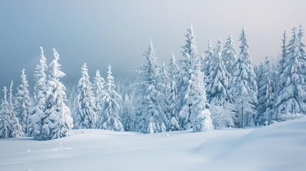 Naklejka premium Winter forest wallpaper