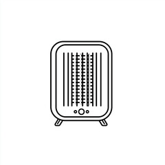 Warmth in Lines: Space Heater Minimalist Line Art Design