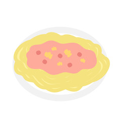ミートソースパスタ　イラスト
