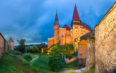 Fototapeta premium Corvin Castle (Castelul Corvinilor) or Hunyad Castle (Castelul Huniazilor) built arround 1446, Hunedoara, Transylvania, Romania