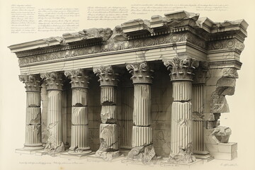 Obraz premium greek roman stone marble architecture