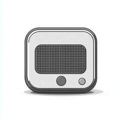 Sound Unleashed: Third Rendering of Portable Speaker Minimalistic Line Art