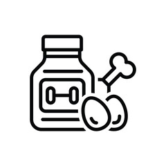 Black line icon for protein