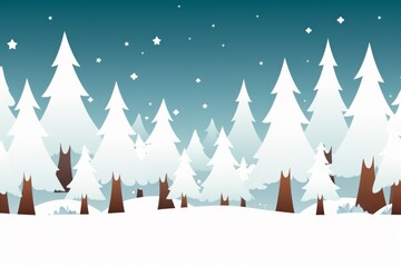 Obraz premium Snowy Winter Forest Landscape: A Serene Winter Scene