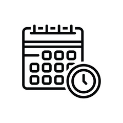 Black line icon for schedule