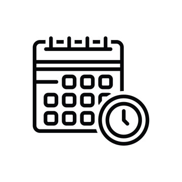 recommend clip art: Black line icon for schedule