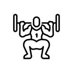 Black line icon for squat