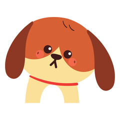 hand drawing cartoon puppy sticker. cute animal drawing, doodle
