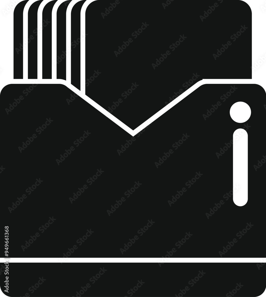 Poster archive folder with index information icon in glyph style, suitable for any purpose related to infor