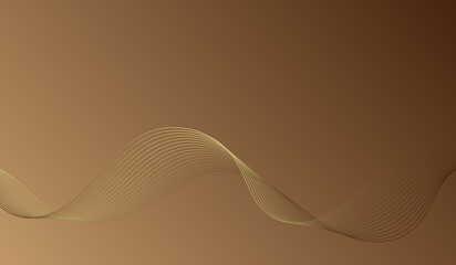 Golden abstract background with golden wave, digital background, post card, wallpaper, poster.