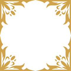 luxurious golden ornate frame vector with square shape