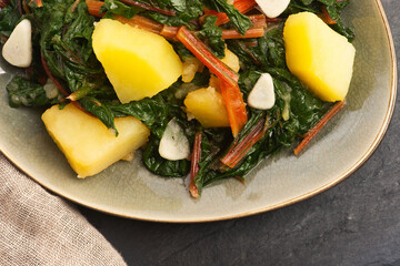 Dalmatian Blitva na leso. Blitva na leso - Swiss Chard with Potatoes , Dalmatian cuisine