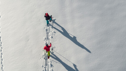 Snowshoe hiking in the German Alps