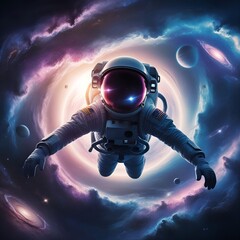 Astronaut Floating Weightlessly in the Vast