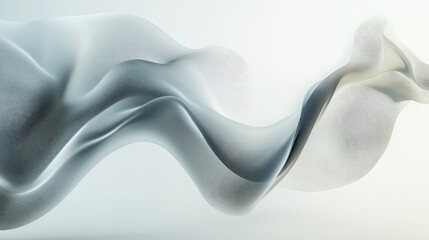 Tranquil abstract sign of peace, featuring fluid lines and dynamic shapes on a white-light grey background, creating a soothing atmosphere