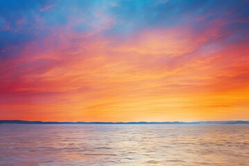 Obraz premium Stunning Sunset Over Calm Ocean Waters