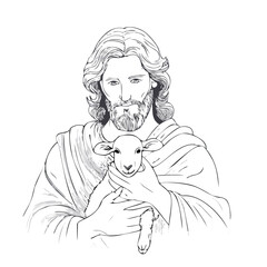  A simple line art portrait of Jesus Christ