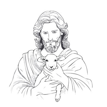 recommend clip art:  A simple line art portrait of Jesus Christ