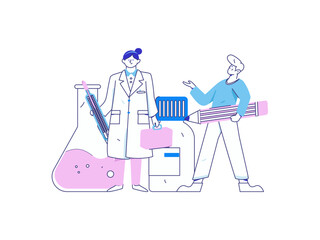 Medical characters fighting the epidemic flat vector concept operation hand drawn illustration
