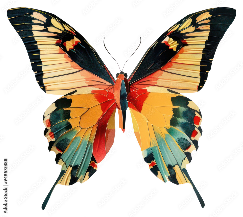 Canvas Prints PNG Colorful butterfly illustration art