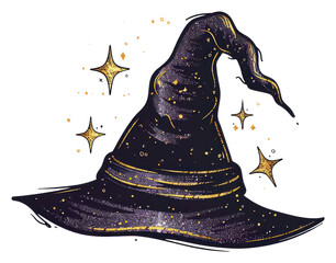 PNG Magical wizard hat illustration.