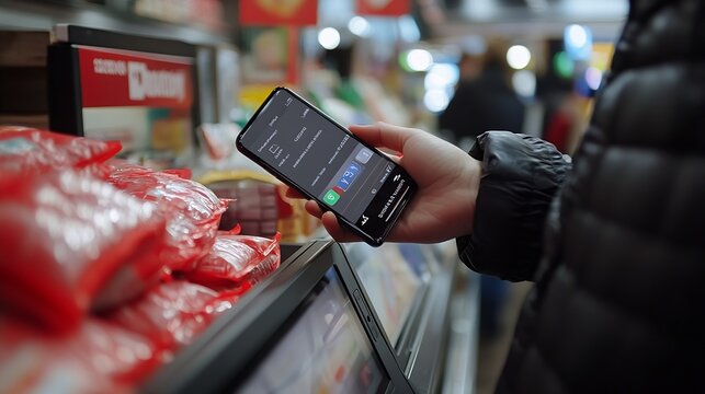 Cashless payment at the register smart phone payment : Generative AI