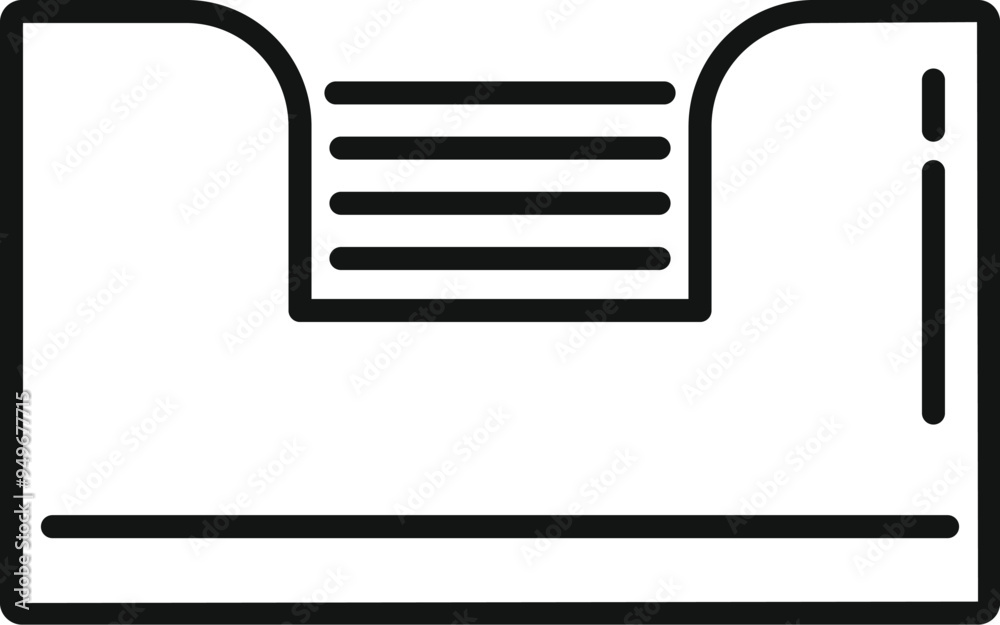 Poster line icon of an archive box with index tabs, ideal for organizing and storing documents