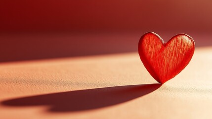 Heart shaped shadow as copy space Modern Valentines day concept Creative love idea Minimalistic Mothers day composition : Generative AI