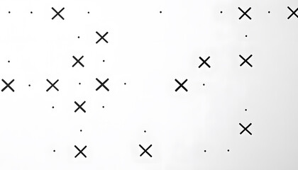 Repeating patterns of small, simple shapes like dots, crosses, or lines, spaced out across a solid background