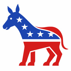 illustration of a horse with usa flag.