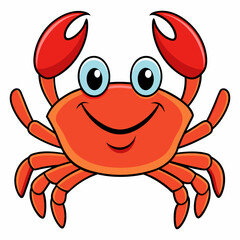 Fototapeta premium High details cartoon crab Vector illustration Isolated on white background