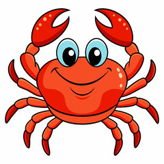 Fototapeta premium High details cartoon crab Vector illustration Isolated on white background