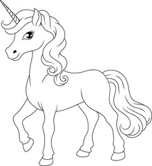 Unicorn Horn Horse Animal Cartoon Mascot From Myth
