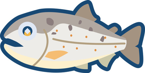 かわいいサツキマスのイラスト